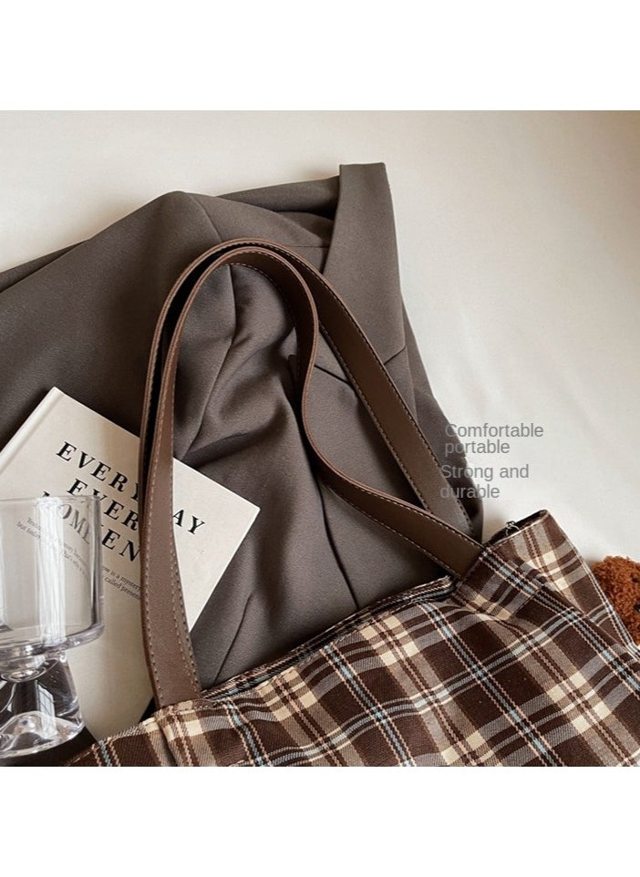 Fashion plaid canvas bag