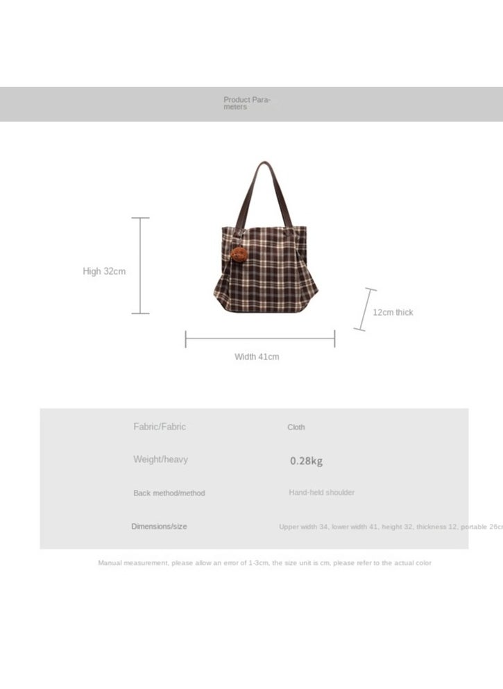 Fashion plaid canvas bag