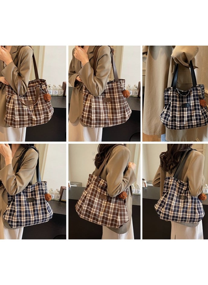 Fashion plaid canvas bag