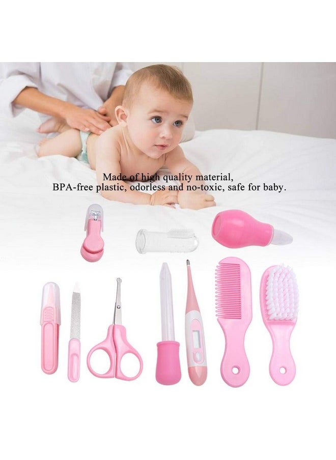 Baby Grooming Set 10 In I Hair Nail Nose Tooth And Ear Clean Essentials Accessories Portable Baby Care Grooming Kit For Baby Girl Or Baby Boy(Pink)