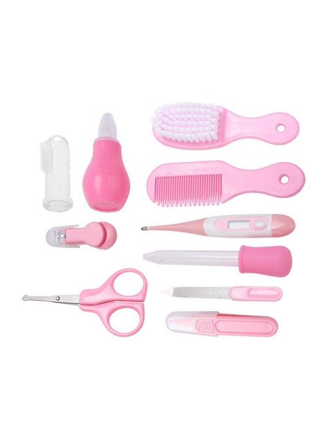 Baby Grooming Set 10 In I Hair Nail Nose Tooth And Ear Clean Essentials Accessories Portable Baby Care Grooming Kit For Baby Girl Or Baby Boy(Pink)