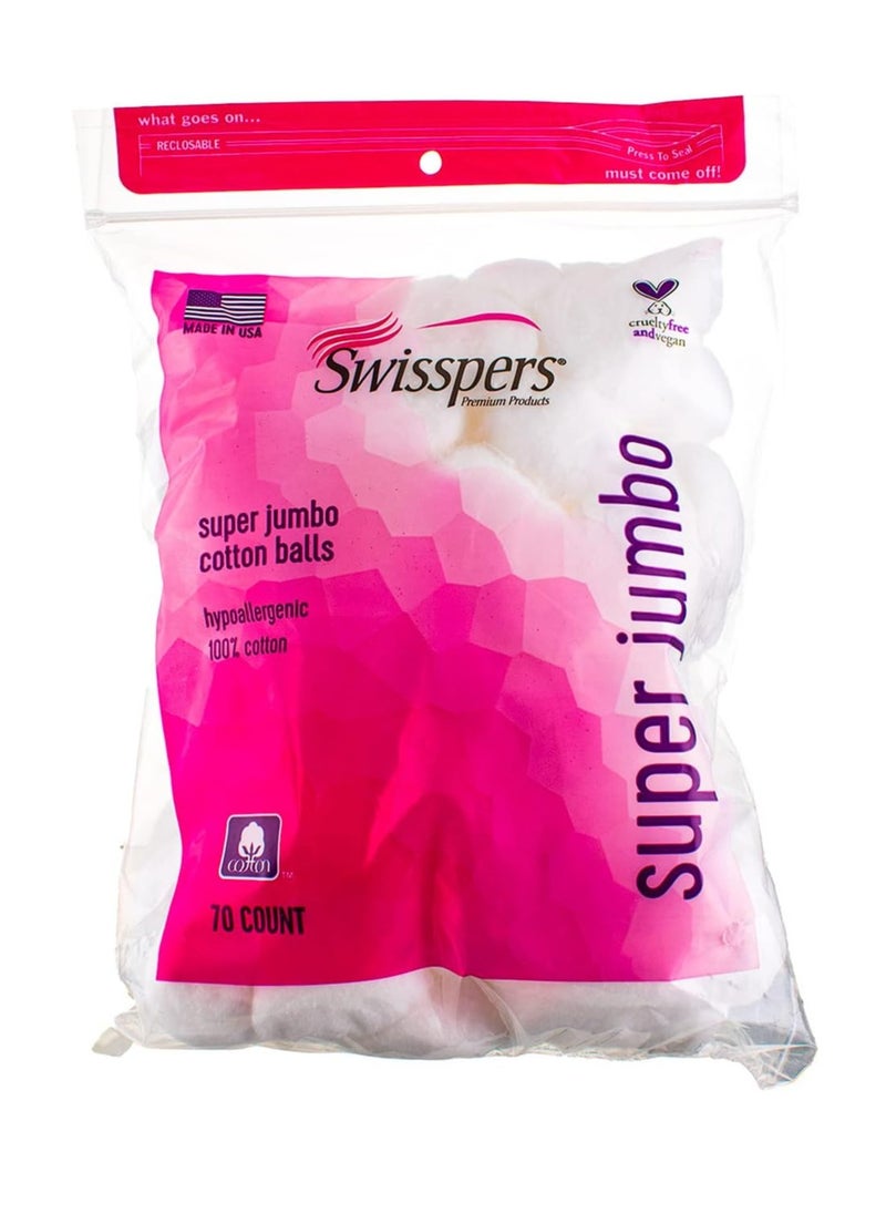 Swisspers Super Jumbo Cotton Balls 70 ea (Pack of 3)