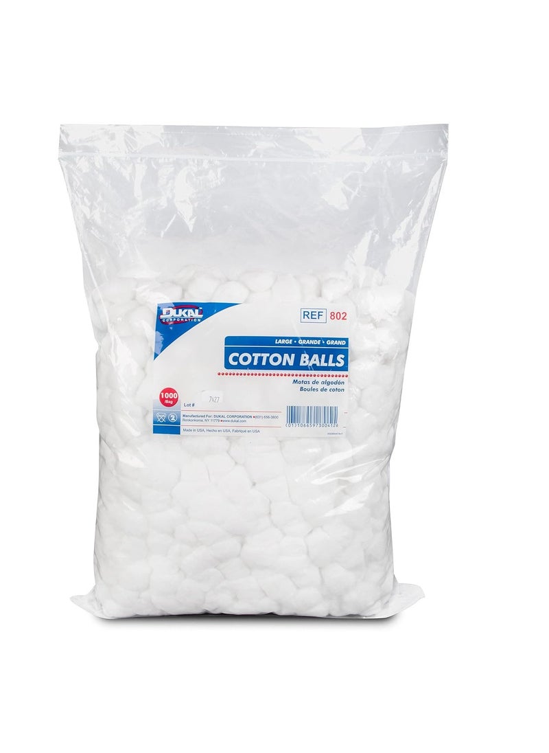 Dukal - 802 Cotton Balls, Non Sterile, Large (Pack of 2000)