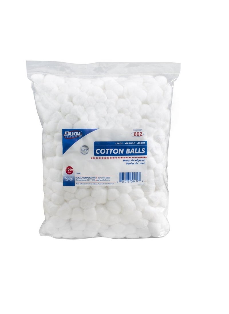 Dukal - 802 Cotton Balls, Non Sterile, Large (Pack of 2000)