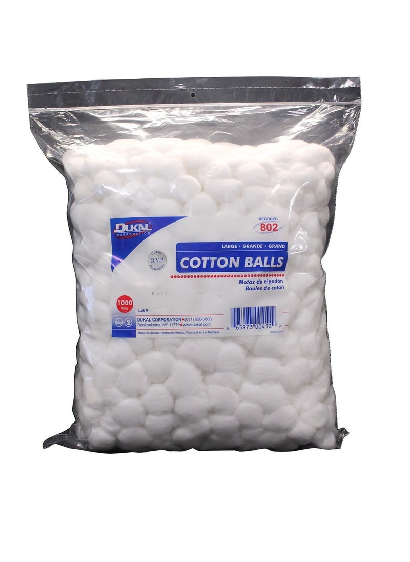 Dukal - 802 Cotton Balls, Non Sterile, Large (Pack of 2000)