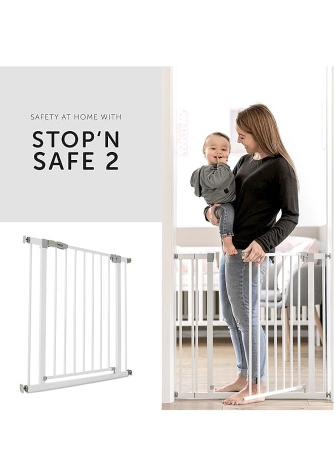 Auto Close Safety Baby Gate, Extra Wide Child Fence Gate 75-84cm + 20cm Extension Kit Maximum Suitable For 114cm, Baby Fence Barrier Dog Gate Baby Gates for Stairs and Doorways, Easy Install (Gate + 20cm Extension Kit)