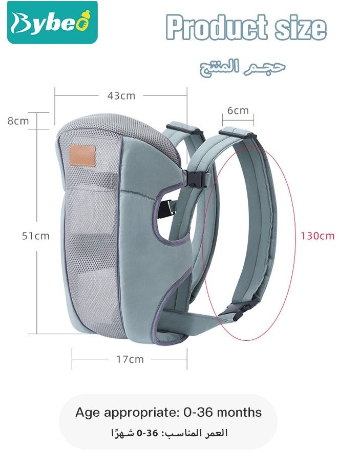 Baby Adjustable Wraps Carrier, Breathable Ergonomic Front Facing/Back Carriers for Newborn Newborn to Toddler 0-15kg, One Size Fits All