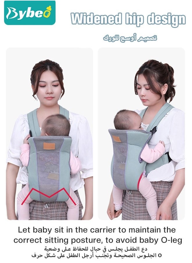 Baby Adjustable Wraps Carrier, Breathable Ergonomic Front Facing/Back Carriers for Newborn Newborn to Toddler 0-15kg, One Size Fits All