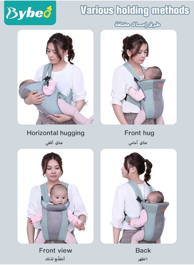 Baby Adjustable Wraps Carrier, Breathable Ergonomic Front Facing/Back Carriers for Newborn Newborn to Toddler 0-15kg, One Size Fits All