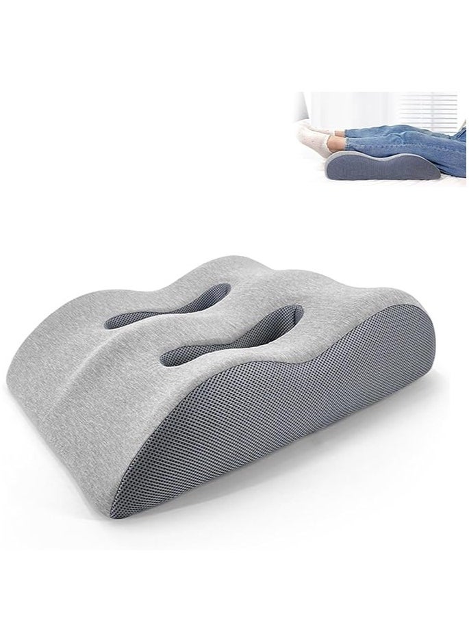 Memory Foam Knee Pillow for Side Sleepers - Orthopedic Knee and Leg Cooling Pillow Adaptive Bed Assistance Product Leg Pillow for Sleeping Lower Back and Hip Pain Light Grey.