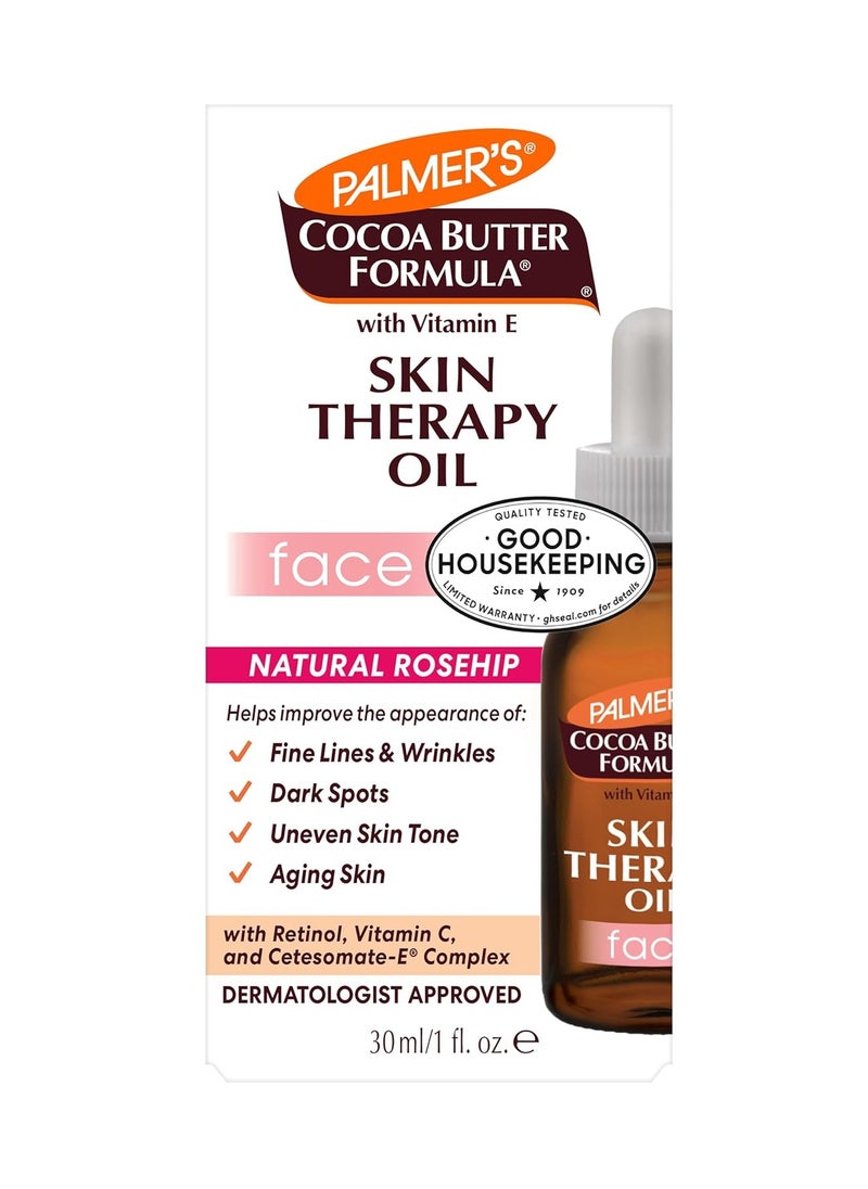 Cocoa Butter Formula Moisturizing Skin Therapy Oil for Face with Vitamin E C and 10 Pure Facial Oil Blend Rosehip Fragrance 1 Ounce