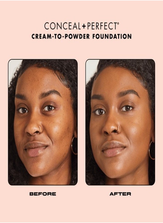 Milani Conceal + Perfect Smooth Finish Cream to Powder Foundation – 292 Caramel Brown | Full Coverage, Lightweight, Natural Matte Finish, Buildable Formula, Long-Lasting Wear, Vegan & Cruelty-Free