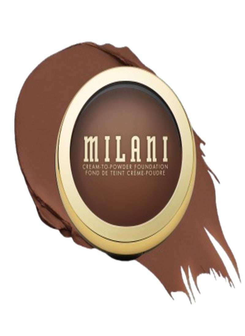 Milani Conceal + Perfect Smooth Finish Cream to Powder Foundation – 292 Caramel Brown | Full Coverage, Lightweight, Natural Matte Finish, Buildable Formula, Long-Lasting Wear, Vegan & Cruelty-Free