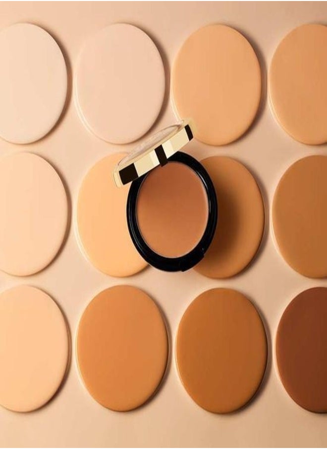 Milani Conceal + Perfect Smooth Finish Cream to Powder Foundation – 275 Amber | Full Coverage, Lightweight, Natural Matte Finish, Buildable Formula, Long-Lasting Wear, Vegan & Cruelty-Free