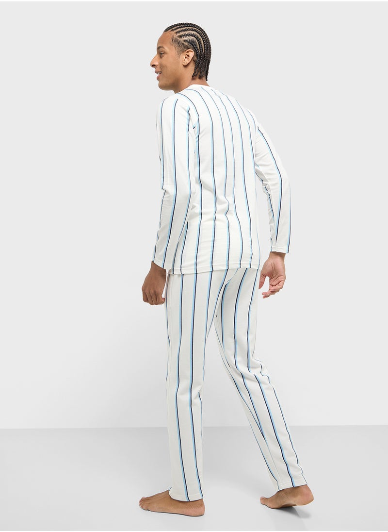 Printed Stripe Trouser Set