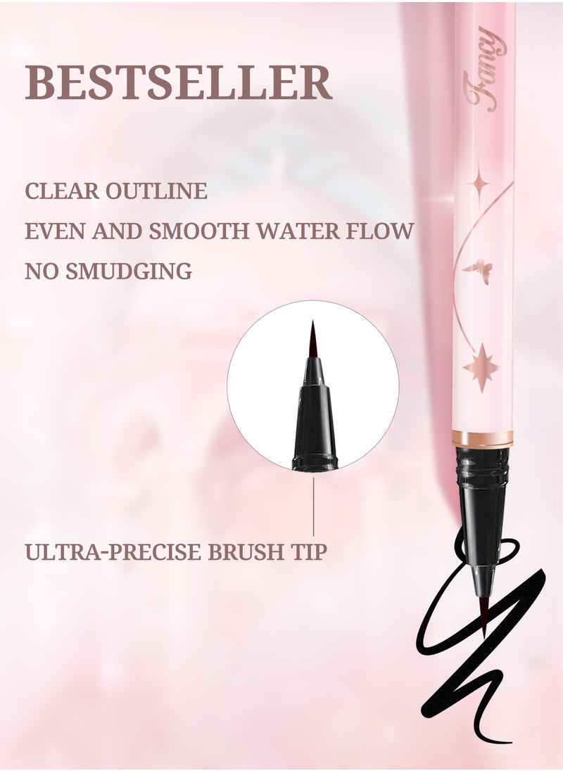 Fancy Dream Star Liquid Eyeliner，Waterproof Quick-Drying Formula Defines Clearly, Smooth and Even Flow, No Smudging(02 Red)