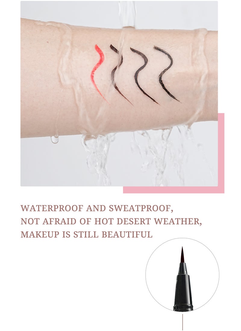 Fancy Dream Star Liquid Eyeliner，Waterproof Quick-Drying Formula Defines Clearly, Smooth and Even Flow, No Smudging(02 Red)