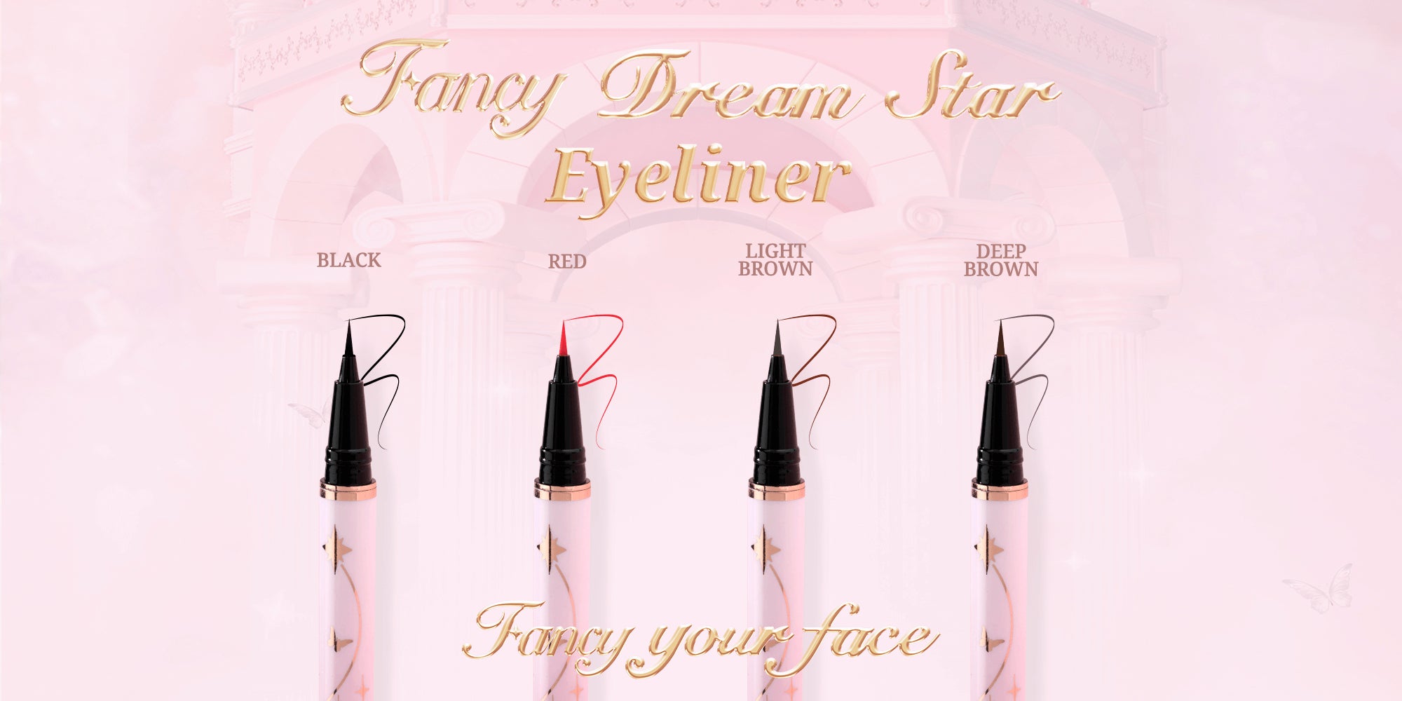 Fancy Dream Star Liquid Eyeliner，Waterproof Quick-Drying Formula Defines Clearly, Smooth and Even Flow, No Smudging(02 Red)