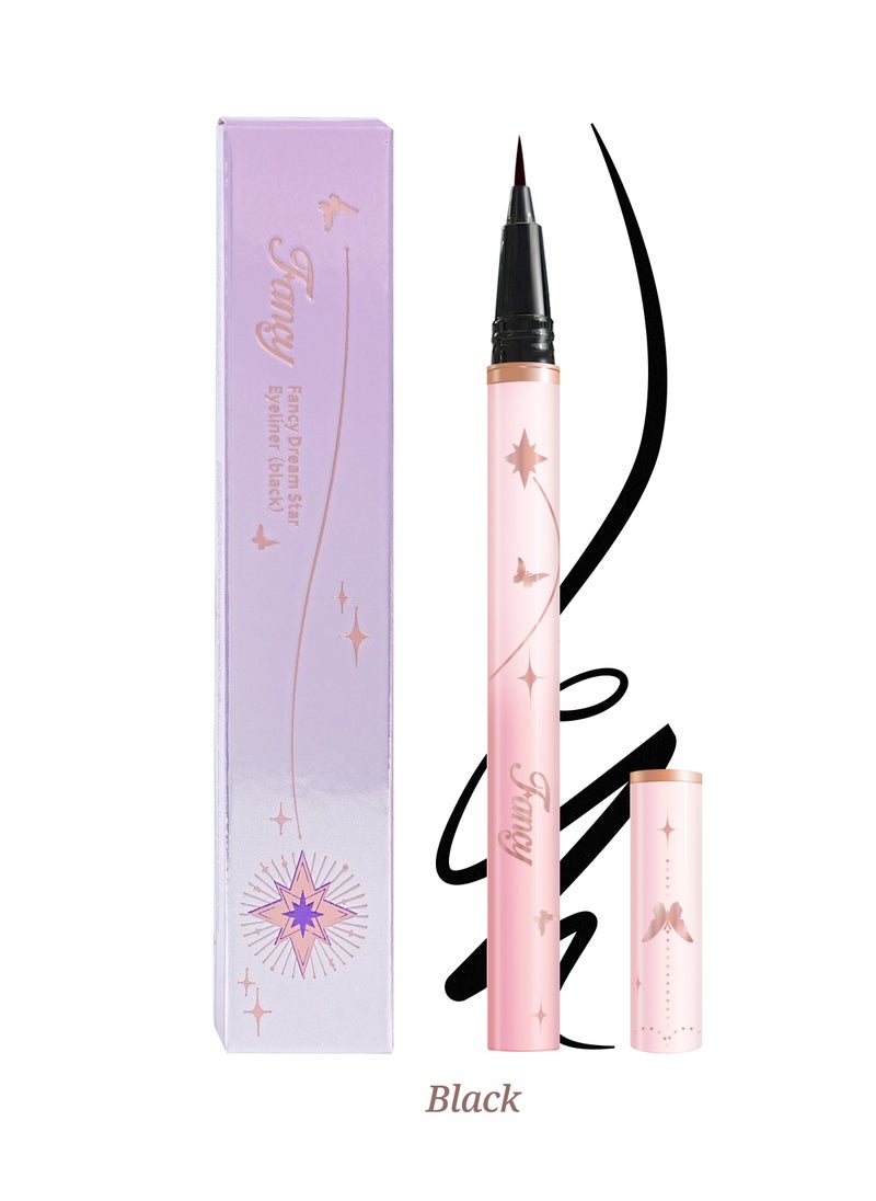 Fancy Dream Star Liquid Eyeliner，Waterproof Quick-Drying Formula Defines Clearly, Smooth and Even Flow, No Smudging(01 Black)