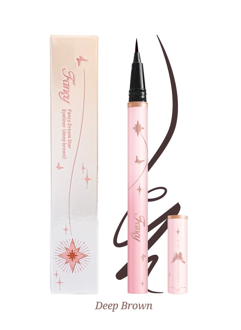 Fancy Dream Star Liquid Eyeliner，Waterproof Quick-Drying Formula Defines Clearly, Smooth and Even Flow, No Smudging(04 Deep Brown)