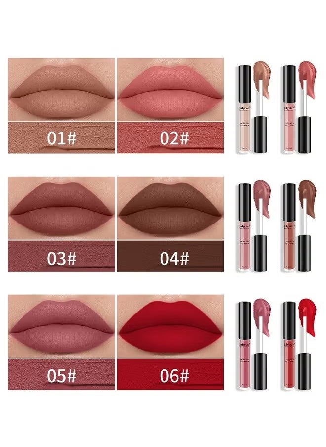 Soft Matte Lip,Liquid Matte Nude Lipstick-Lip Stain Makeup For Women 24 Hours Lipstick Long Lasting Portable Multi Use Lipstick（#02）