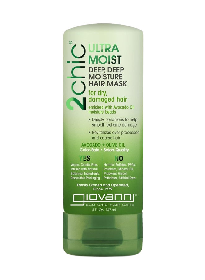 Giovanni 2Chic Ultra-Moist Deep Moisture Hair Mask, Infused With Avocado & Olive Oil, Creamy Hydration Formula, 147Ml 147ml