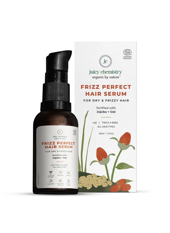 Frizz Perfect Hair Serum, 30 Ml | Organic Leave-In Hair Serum For Dry, Frizzy Curly & Wavy Hair | Ecocert Certified Organic For Men & Women | Cruelty-Free & 100% Vegan