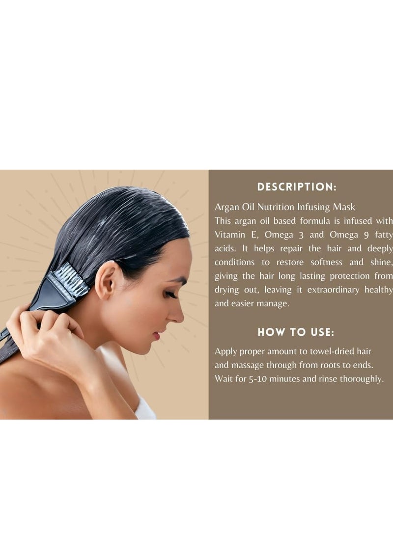 Nutrition Infusing Mask, 100% Pure Argan Oil, Deeply Conditions, Smoothing Mask Cream - 500ml,