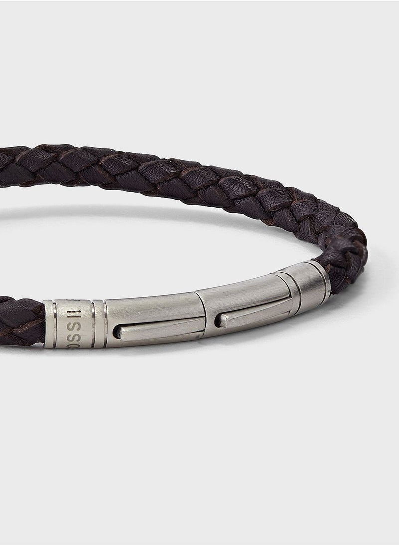 Jf04089040 Braided  Leather Bracelet