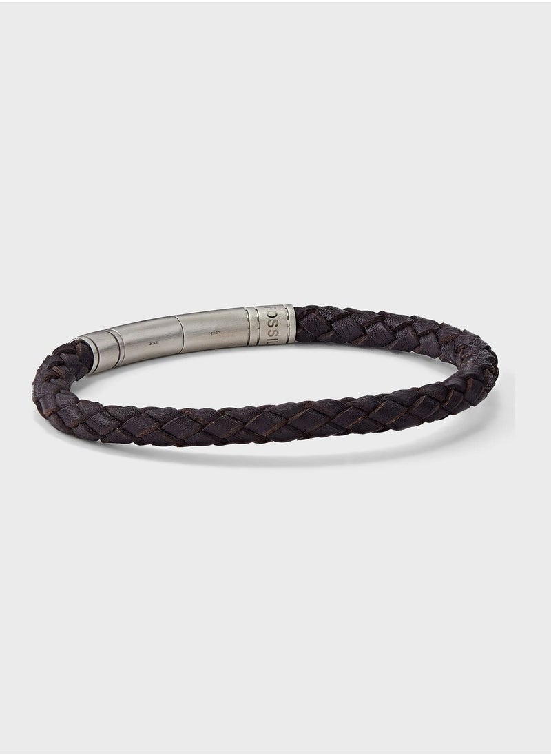 Jf04089040 Braided  Leather Bracelet