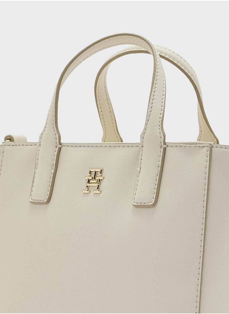 Logo Detail Zip Over Tote