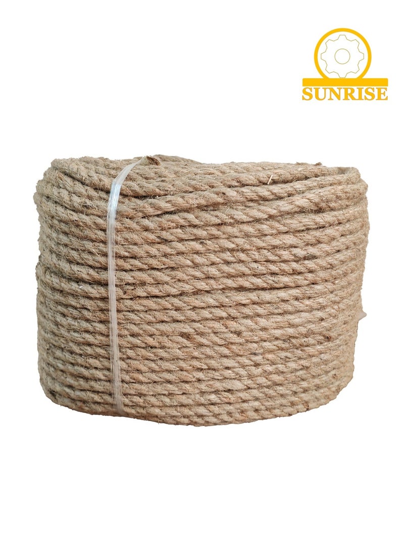 Jute Rope,6mm Thick,91.44m,Strong Hemp Twine Cord For DIY Crafts, Decoration, Gift Wrapping, Garden, Hanging and Packing And Pets Eco Friendly Durable Utility Rope