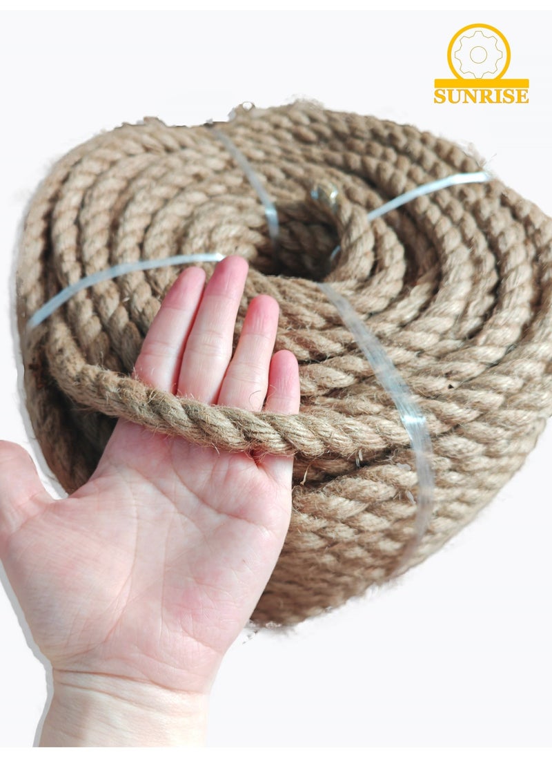 Jute Rope,12mm Thick,91.44m,Strong Hemp Twine Cord For DIY Crafts, Decoration, Gift Wrapping, Garden, Hanging and Packing And Pets Eco Friendly Durable Utility Rope