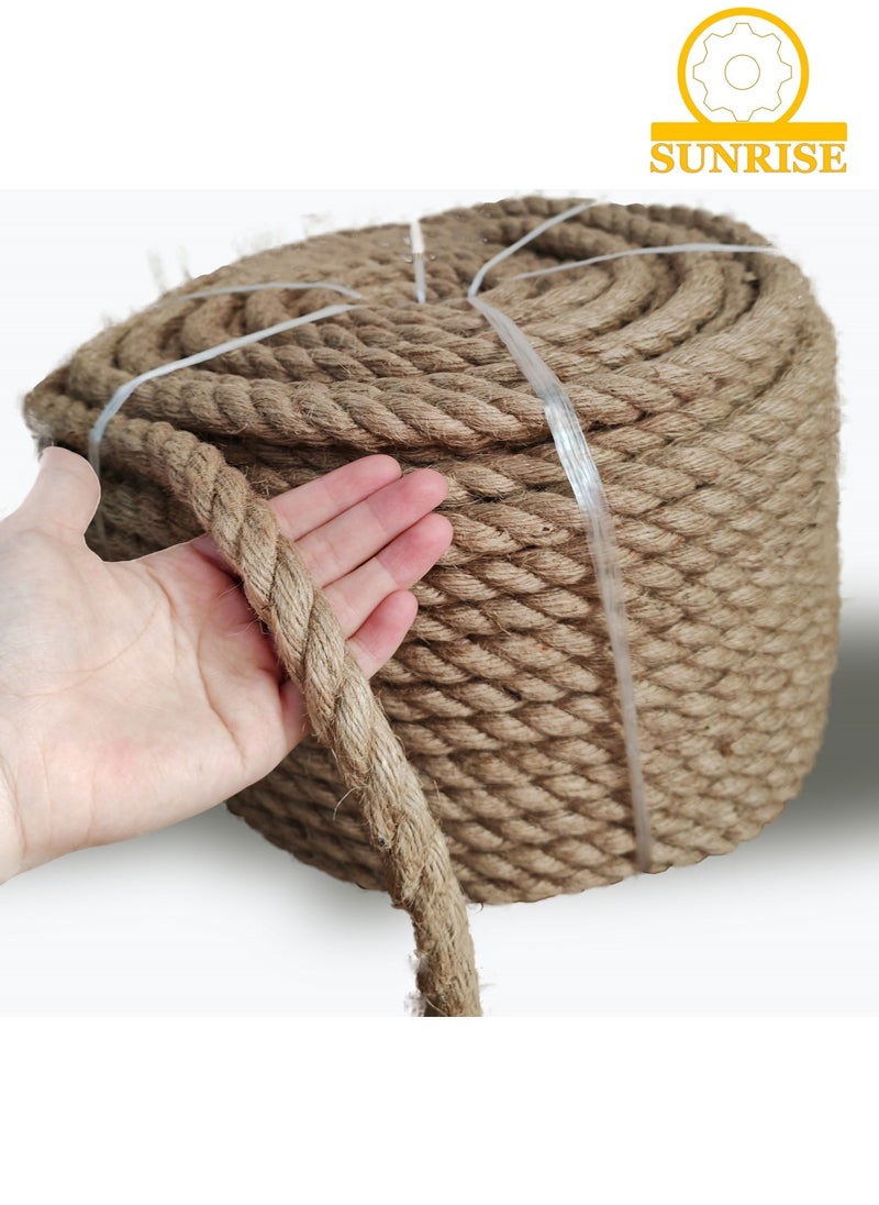 Jute Rope,16mm Thick,91.44m,Strong Hemp Twine Cord For DIY Crafts, Decoration, Gift Wrapping, Garden, Hanging and Packing And Pets Eco Friendly Durable Utility Rope