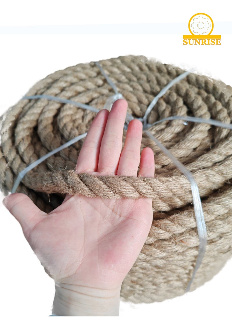 Jute Rope,14mm Thick,91.44m,Strong Hemp Twine Cord For DIY Crafts, Decoration, Gift Wrapping, Garden, Hanging and Packing And Pets Eco Friendly Durable Utility Rope