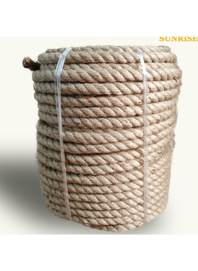 Jute Rope,20mm Thick,91.44m,Strong Hemp Twine Cord For DIY Crafts, Decoration, Gift Wrapping, Garden, Hanging and Packing And Pets Eco Friendly Durable Utility Rope