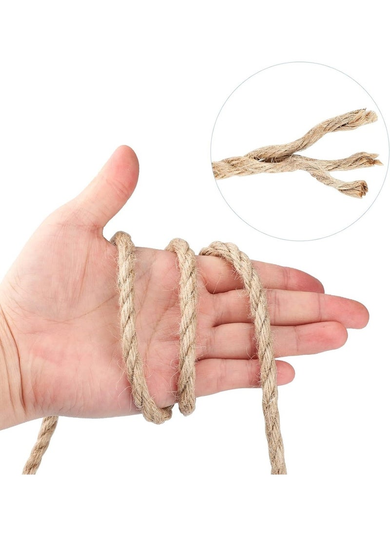 Jute Rope,8mm Thick,91.44m,Strong Hemp Twine Cord For DIY Crafts, Decoration, Gift Wrapping, Garden, Hanging and Packing And Pets Eco Friendly Durable Utility Rope