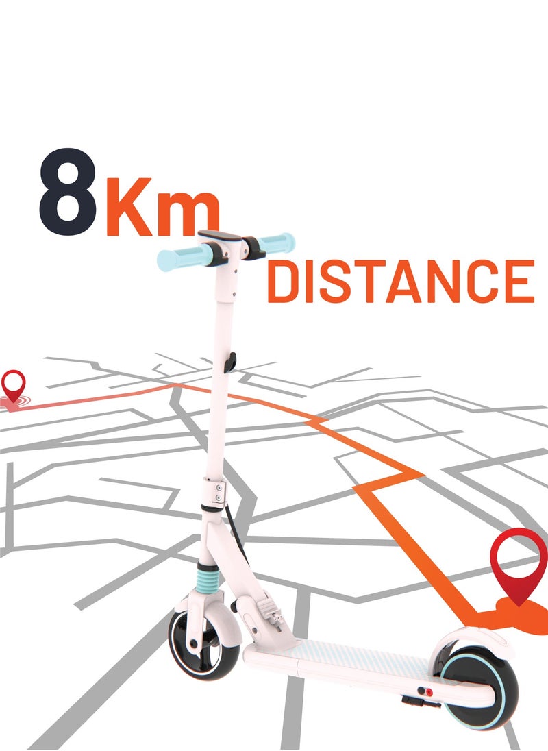 Kids Electric Scooter / Shock Absorbers / Low Noise / Motor Power 130W / Max Speed 14Km/H / Max Distance 8Km - Pink