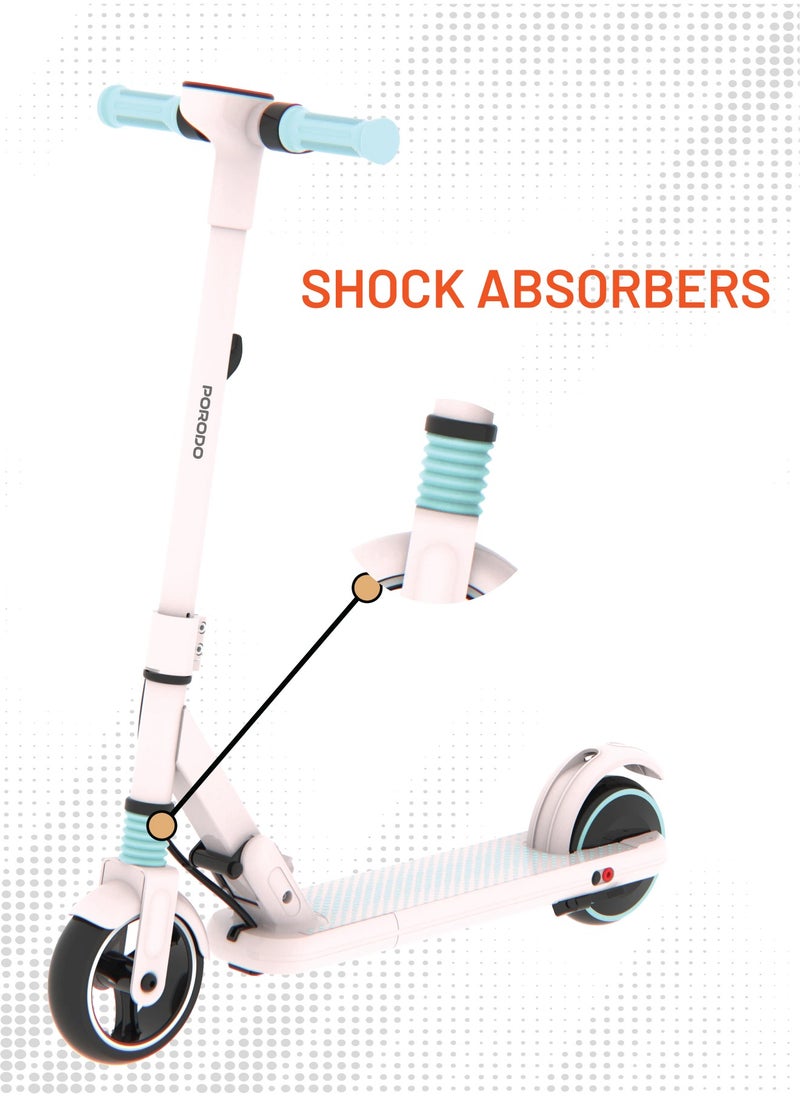 Kids Electric Scooter / Shock Absorbers / Low Noise / Motor Power 130W / Max Speed 14Km/H / Max Distance 8Km - Pink