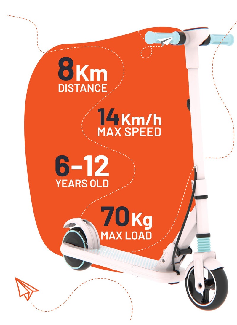Kids Electric Scooter / Shock Absorbers / Low Noise / Motor Power 130W / Max Speed 14Km/H / Max Distance 8Km - Pink