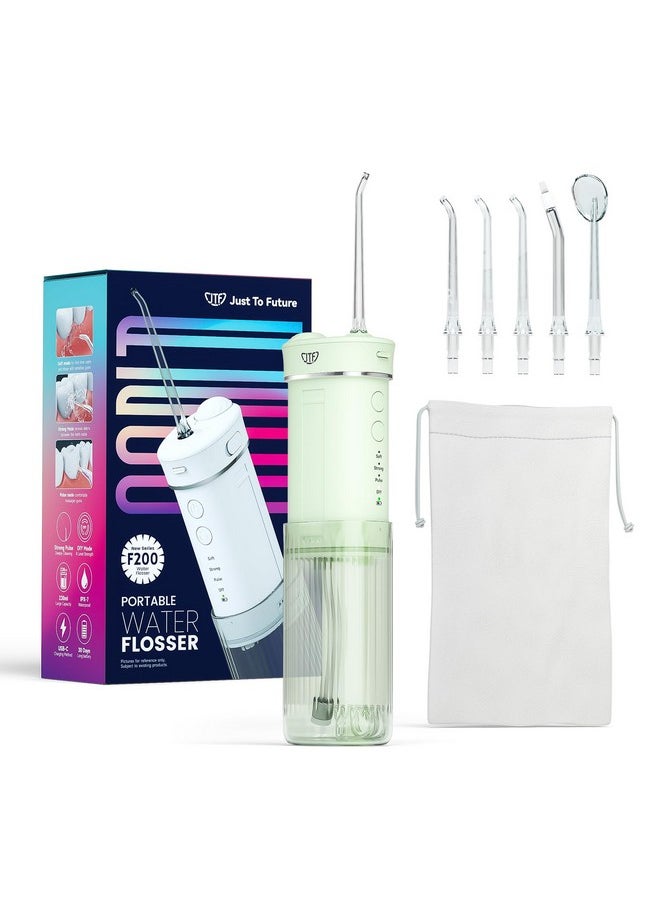 Portable Water Flosser,Travel Water Flosser, Water Teeth Cleaner Pick,Mini Portable Oral Irrigator, Telescopic Water Tank, 5 Nozzles, Ipx7 Waterproof, Cordless Water Flosser For Teeth, Gums, Braces