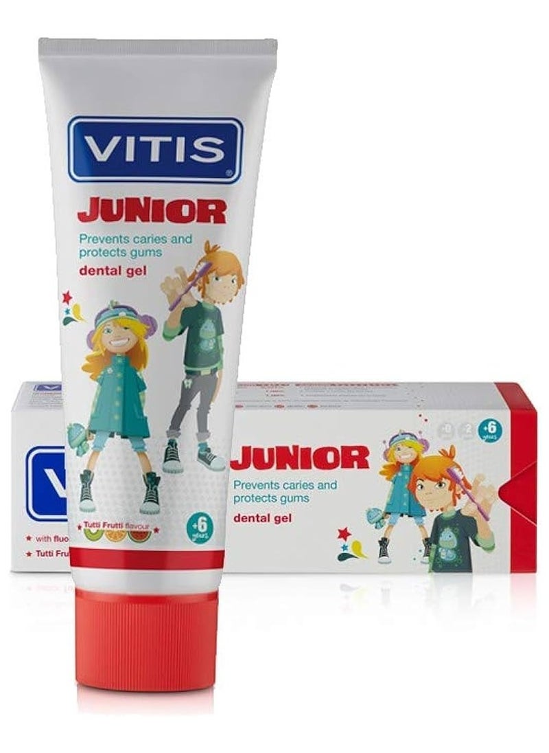 Vitis Junior Gel Tooth Paste prevent cavities and promote healthy gums - 75ml