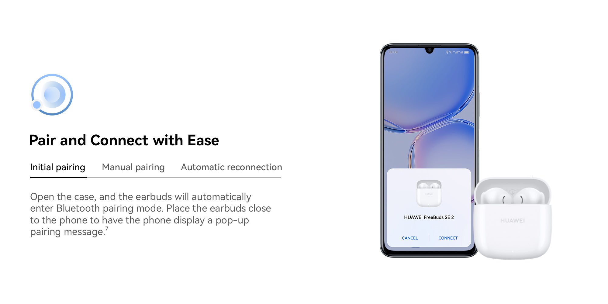 FreeBuds SE 2 In-ear Earphones, Wireless Bluetooth 5.3, 40-Hour Battery Life, 3 Hours of Music Playback on a 10-Minute Charge, Compact and Comfortable, IP54 Dust and Splash-Resistance Ceramic - Taro Purple