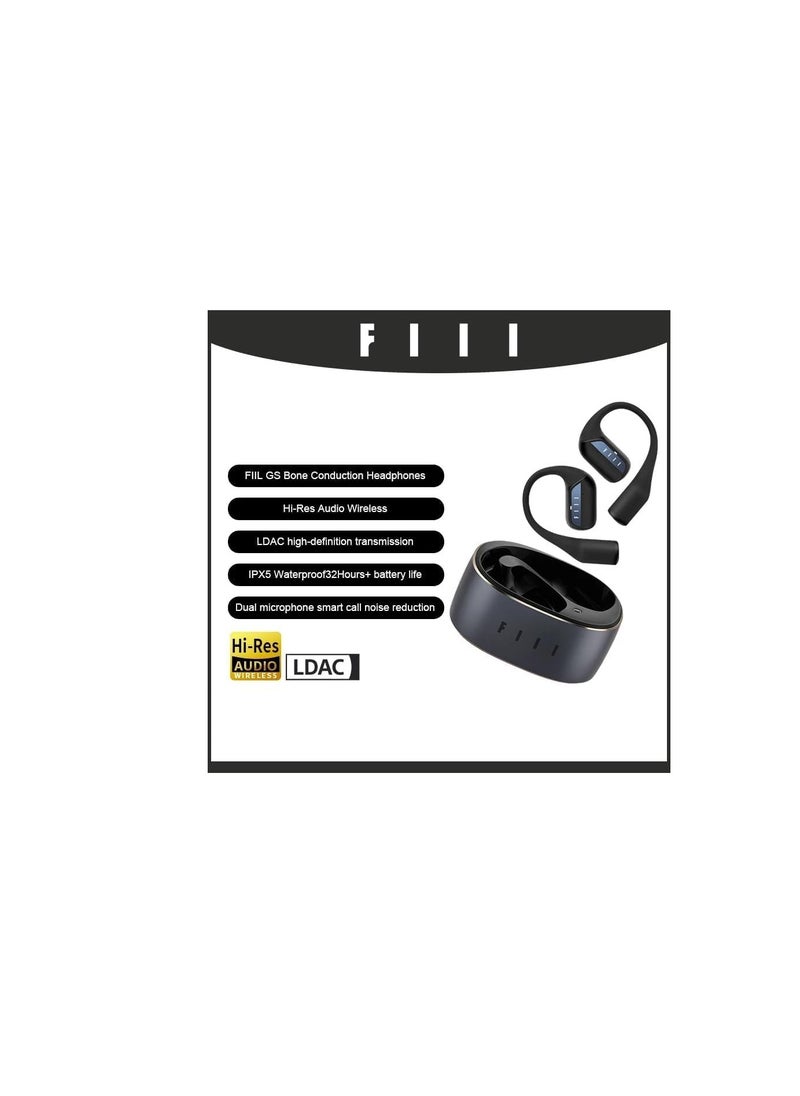 FIIL GS Open Earbuds Bluetooth 5.3 Bone Conduction Headphones,32H Playtime