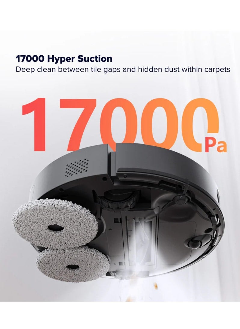 Airbot Robot Vacuum X40 Ultra 17000 Pa Robot Vacuum Cleaner with Mop,Robot Cleaner and Mop,with Advanced AirGPT AI System,Auto Detanle,Mop Wash&Tank Refill