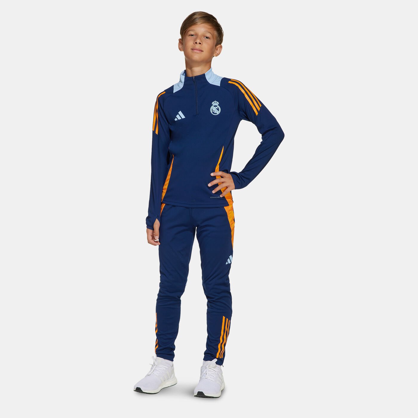 Kids' Real Madrid Tiro 24 Football Training 1/4-Zip Top