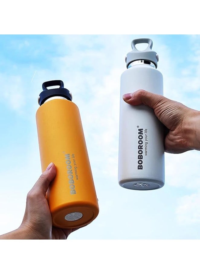 Thermal isulated Water Bottle 600 ML Stainless Steel Double Wall Vacuum insulated Water Bottles for Hot Cold Water Gym Bottle Flask Bottle Screwless