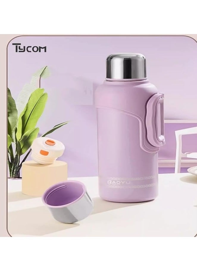 Thermal isulated Water Bottle 1000 ML 316 Stainless Steel Double Wall Vacuum insulated Water Bottles for Hot Cold Water Gym Bottle Flask Bottle Side Handle