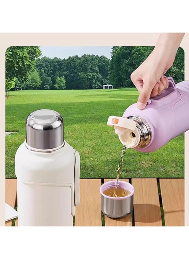 Thermal isulated Water Bottle 1000 ML 316 Stainless Steel Double Wall Vacuum insulated Water Bottles for Hot Cold Water Gym Bottle Flask Bottle Side Handle