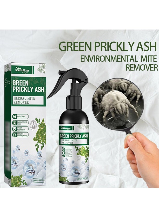 Green Prickly Ash Herbal Mite Remover ，For Bedding,Quilts,Sofas,Mites and Anti-mites 100ML